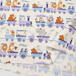 Cotton Ox Printed Fabric Train and Animals - nomura tailor