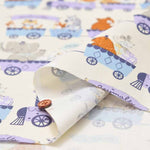 Cotton Ox Printed Fabric Train and Animals - nomura tailor