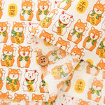 Cotton Scare Fabric - Lucky Shiba Dog - nomura tailor