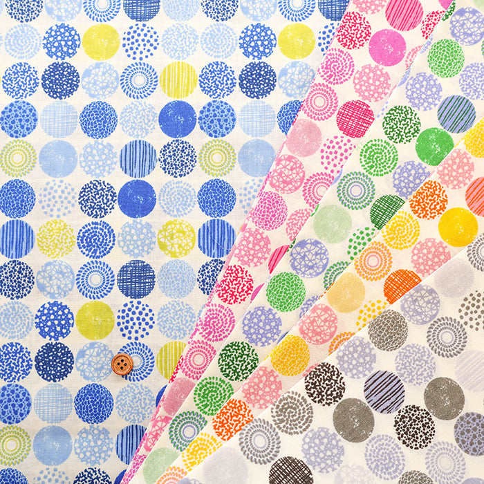 Cotton Scare Printed Fabric - Mini Circle - nomura tailor