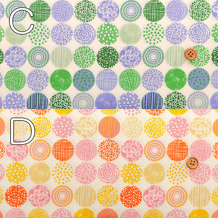 Cotton Scare Printed Fabric - Mini Circle - nomura tailor