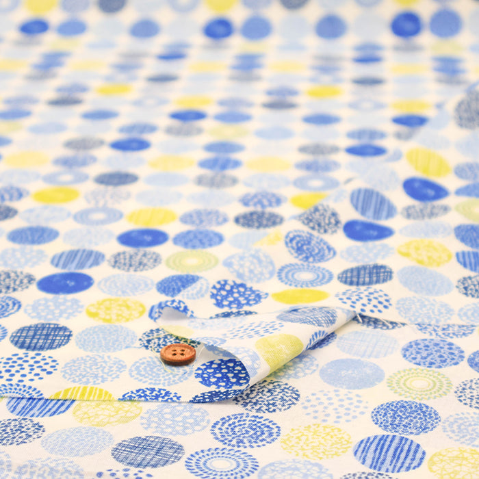 Cotton Scare Printed Fabric - Mini Circle - nomura tailor