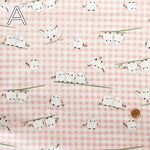 Cotton Sharting Printed Fabric - Gingham Shimaenaga Bird - nomura tailor