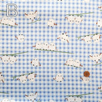 Cotton Sharting Printed Fabric - Gingham Shimaenaga Bird - nomura tailor
