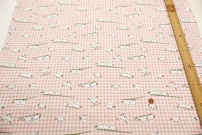 Cotton Sharting Printed Fabric - Gingham Shimaenaga Bird - nomura tailor