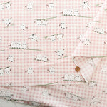 Cotton Sharting Printed Fabric - Gingham Shimaenaga Bird - nomura tailor