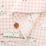 Cotton Sharting Printed Fabric - Gingham Shimaenaga Bird - nomura tailor