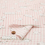 Cotton Sharting Printed Fabric - Gingham Shimaenaga Bird - nomura tailor