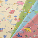 Cotton Ox Printed Fabric Cute Kyoryu - nomura tailor