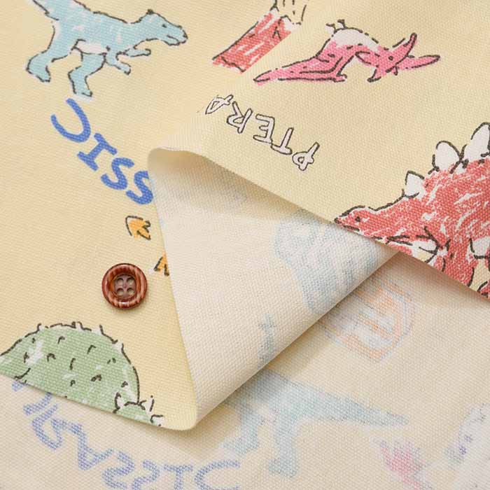 Cotton Ox Printed Fabric Cute Kyoryu - nomura tailor