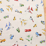 Cotton CB printed fabric - a pair of kikes and a car - nomura tailor