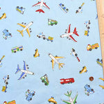 Cotton CB printed fabric - a pair of kikes and a car - nomura tailor