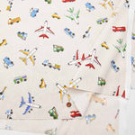 Cotton CB printed fabric - a pair of kikes and a car - nomura tailor