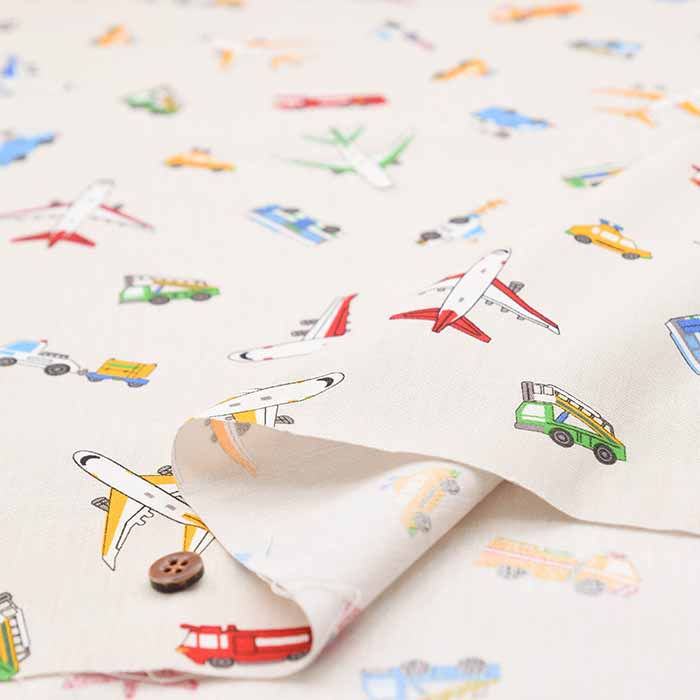 Cotton CB printed fabric - a pair of kikes and a car - nomura tailor