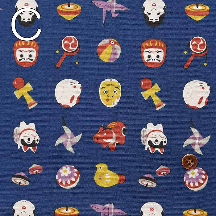 Cotton sheeting print fabric Yumeiro Hyakkei Omen - nomura tailor