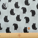 Water repellent Acrylic Nylon Oxford Print Fabric - Black Cat - nomura tailor