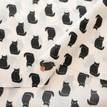 Water repellent Acrylic Nylon Oxford Print Fabric - Black Cat - nomura tailor