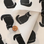 Water repellent Acrylic Nylon Oxford Print Fabric - Black Cat - nomura tailor