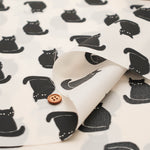 Water repellent Acrylic Nylon Oxford Print Fabric - Black Cat - nomura tailor