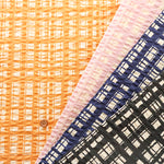Cotton Ripple Printed Fabric - Random Check - nomura tailor
