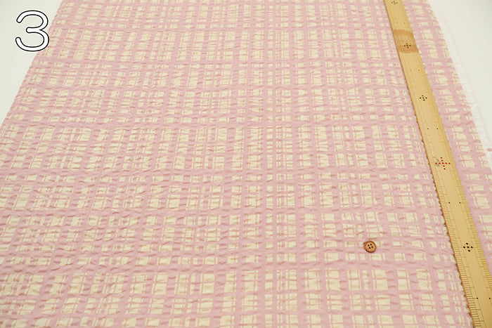 Cotton Ripple Printed Fabric - Random Check - nomura tailor