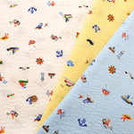 Cotton Ripple-printed Fabric - Sea motif - nomura tailor
