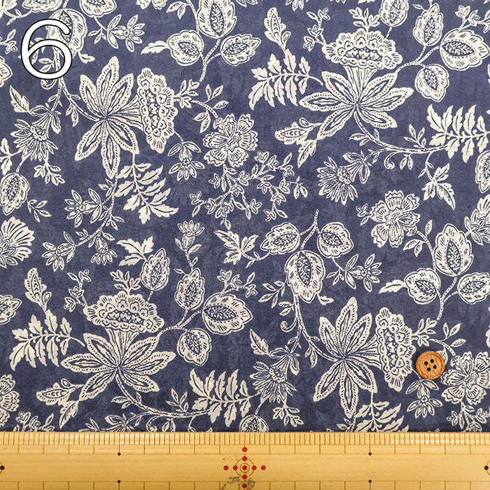 Silk Veil Finish 80" Cotton Lawn Printed Fabric - Flower - nomura tailor