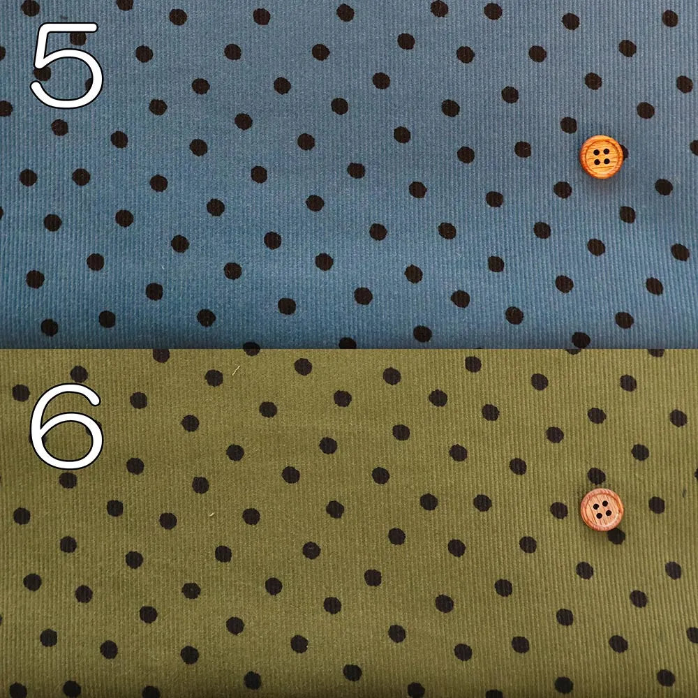 Cotton Corduroy Printed Fabric - Paint - Dot - nomura tailor