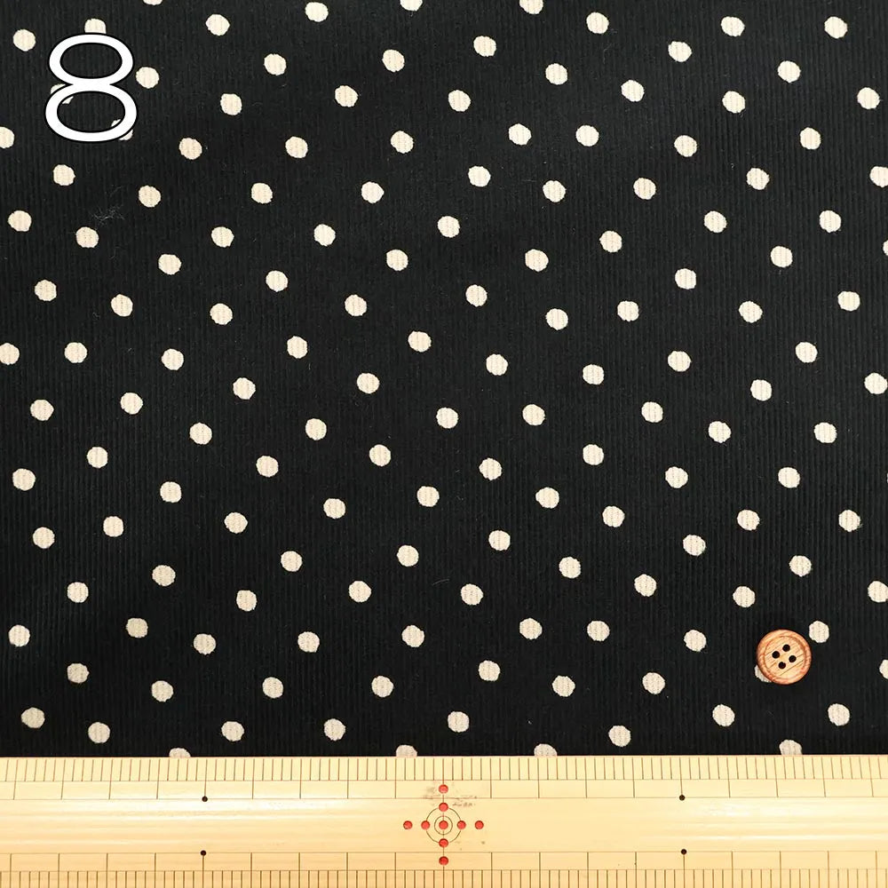 Cotton Corduroy Printed Fabric - Paint - Dot - nomura tailor
