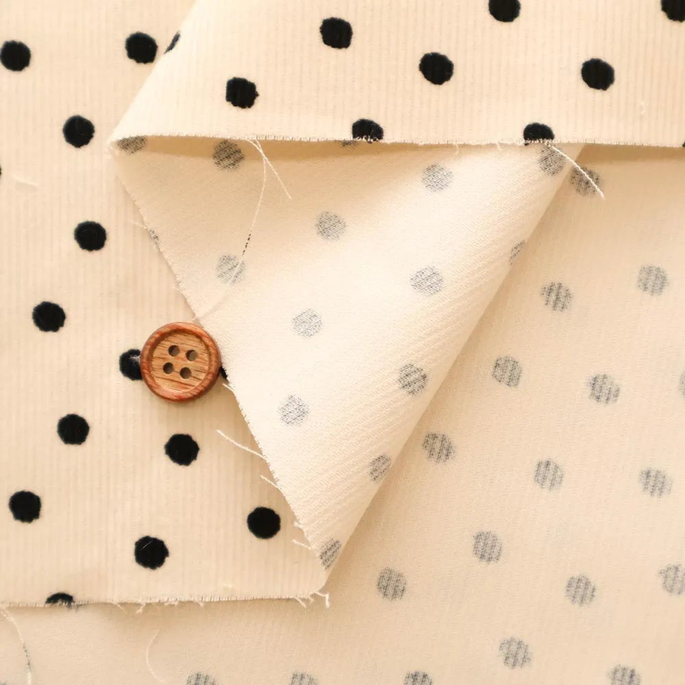 Cotton Corduroy Printed Fabric - Paint - Dot - nomura tailor