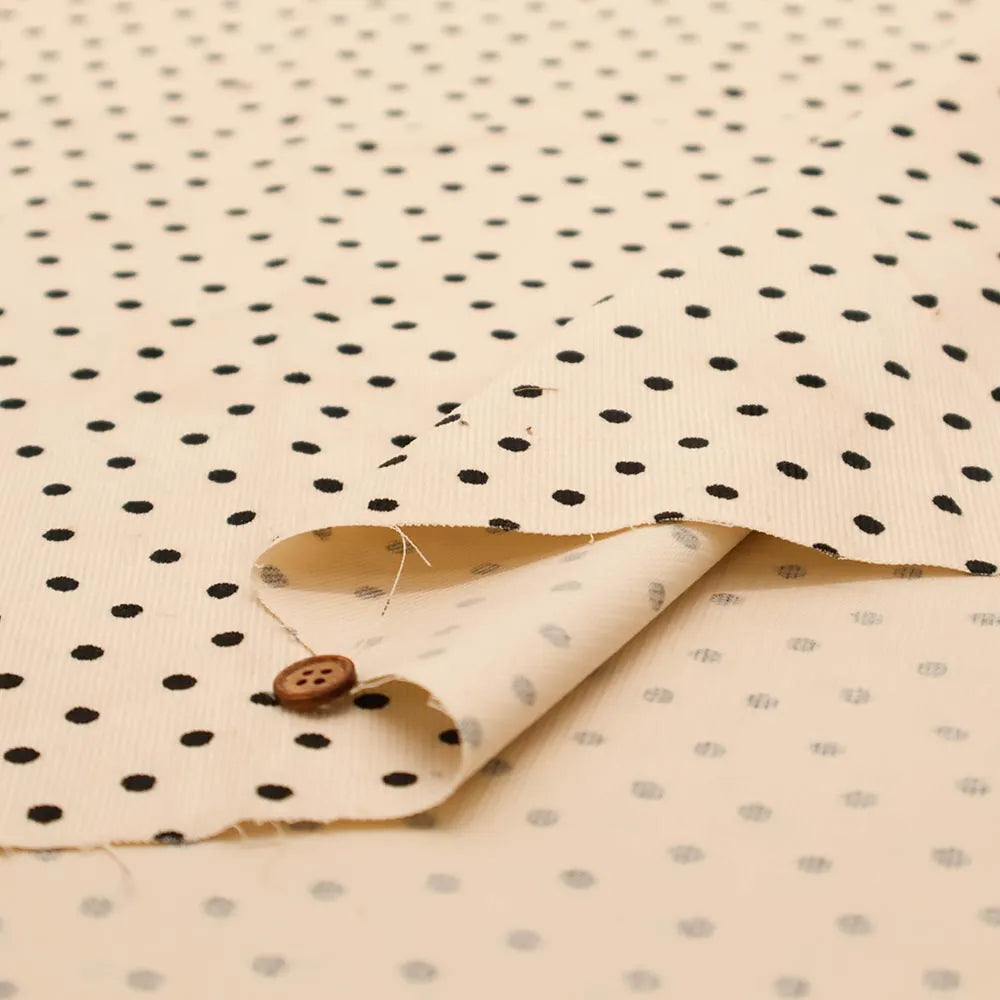 Cotton Corduroy Printed Fabric - Paint - Dot - nomura tailor