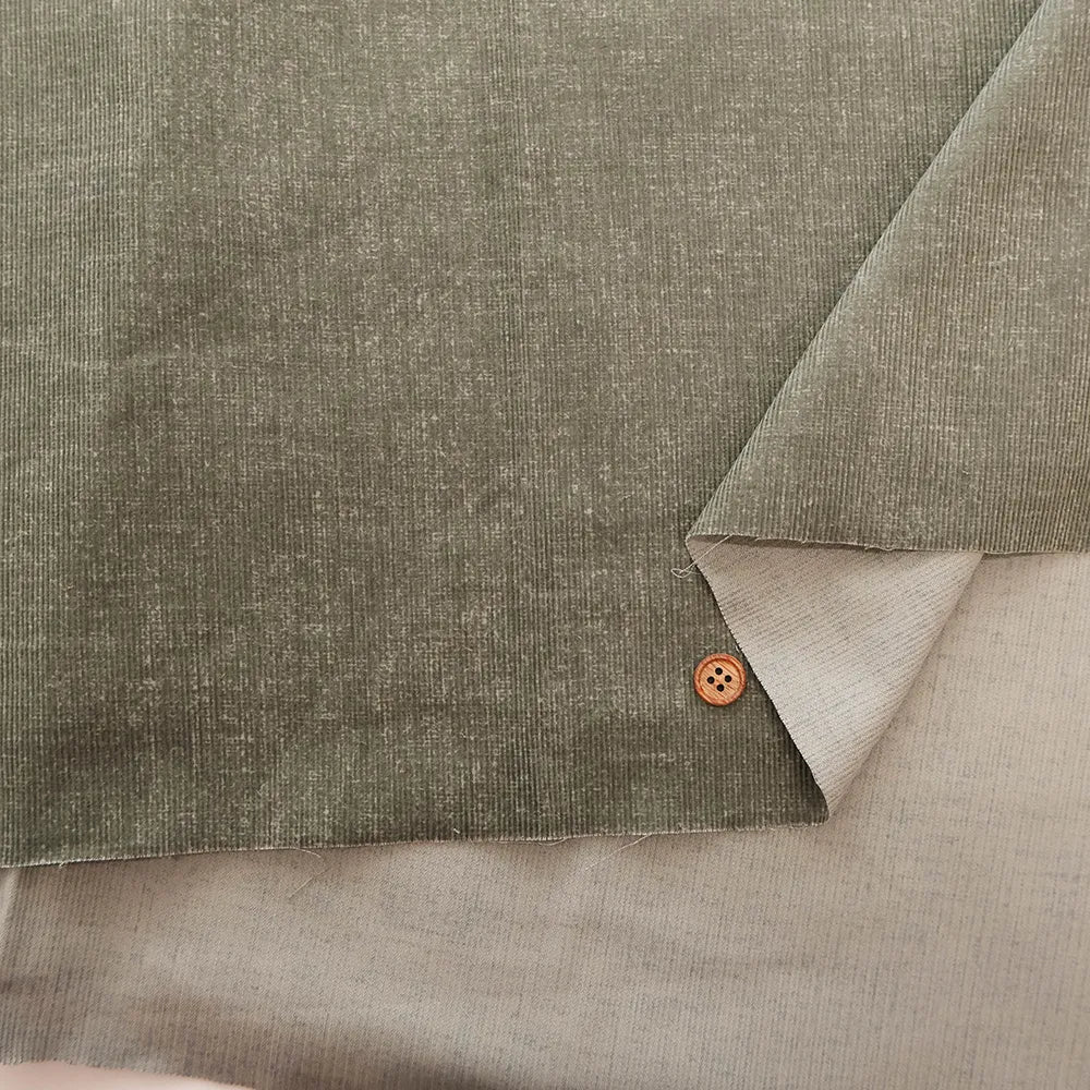 Cotton Corduroy Printed Fabric - Paint - Natural Effect - nomura tailor