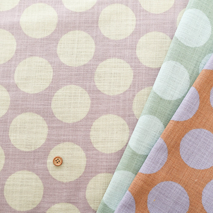 Cotton Linen Rijks Love Print Fabric - Dots - nomura tailor
