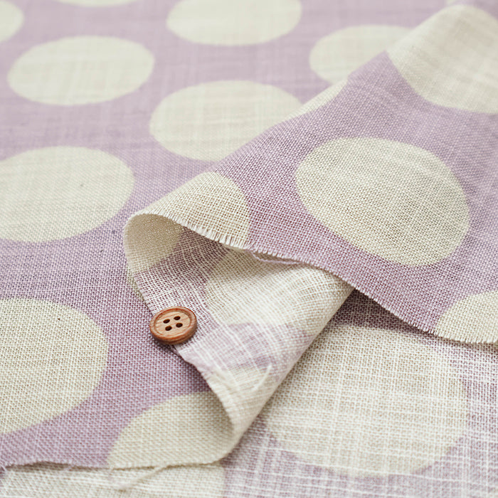 Cotton Linen Rijks Love Print Fabric - Dots - nomura tailor