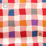 Cotton Shantung Printed Fabric -  Simple Modern Checkerboard - nomura tailor