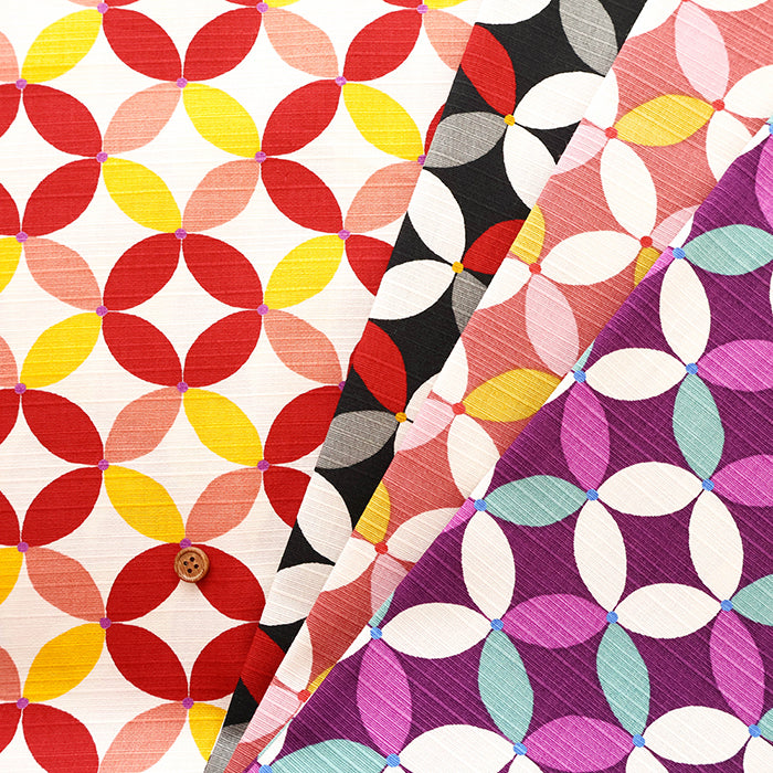 Cotton Shantung Printed Fabric -  Simple Modern Shippo - nomura tailor