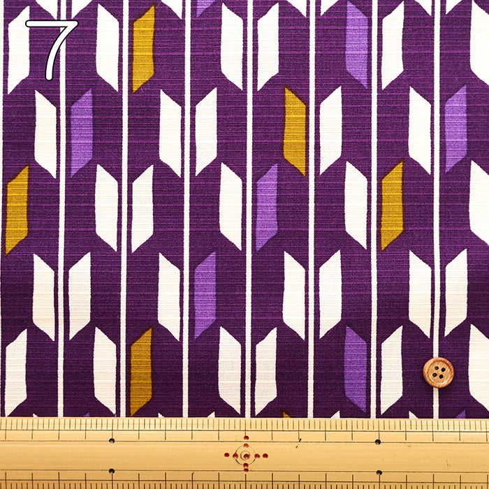 Cotton Shantung Printed Fabric - Simple Modern Yagasuri - nomura tailor