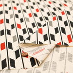 Cotton Shantung Printed Fabric - Simple Modern Yagasuri - nomura tailor