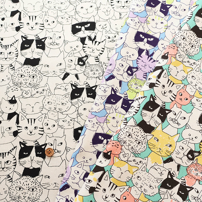 Cotton Oxford Fabric - Cat Mix - nomura tailor