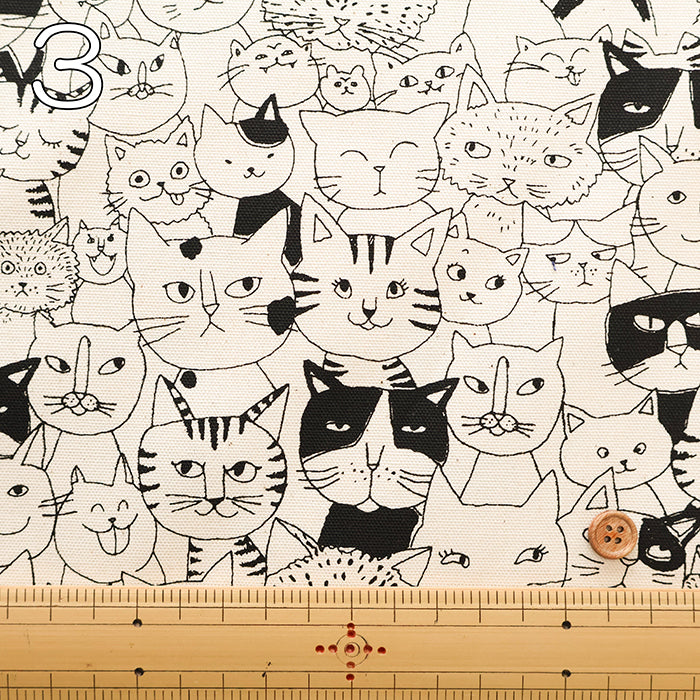Cotton Oxford Fabric - Cat Mix - nomura tailor