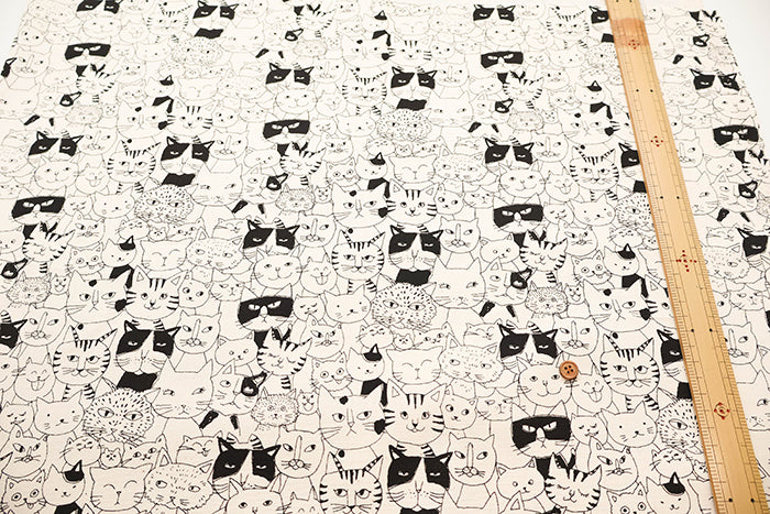 Cotton Oxford Fabric - Cat Mix - nomura tailor