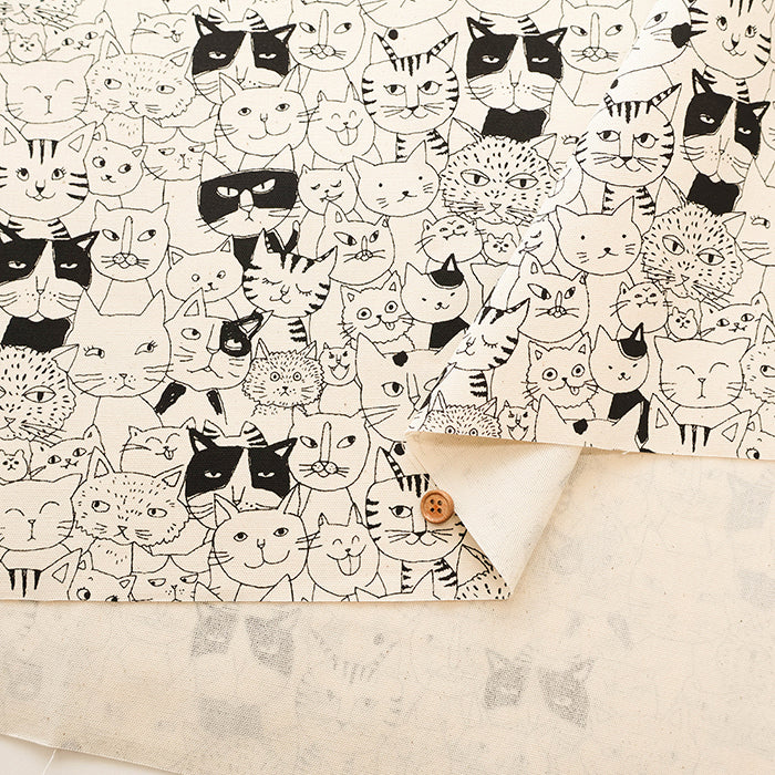 Cotton Oxford Fabric - Cat Mix - nomura tailor