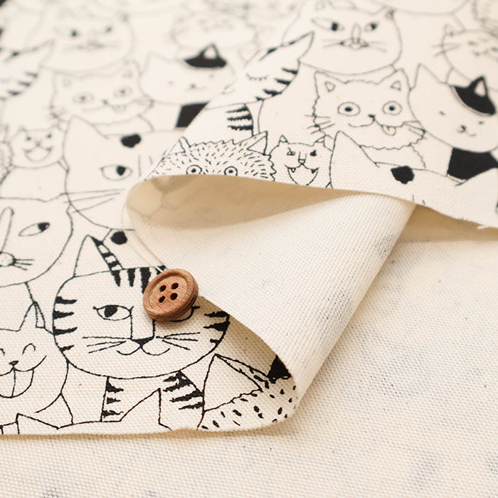 Cotton Oxford Fabric - Cat Mix - nomura tailor