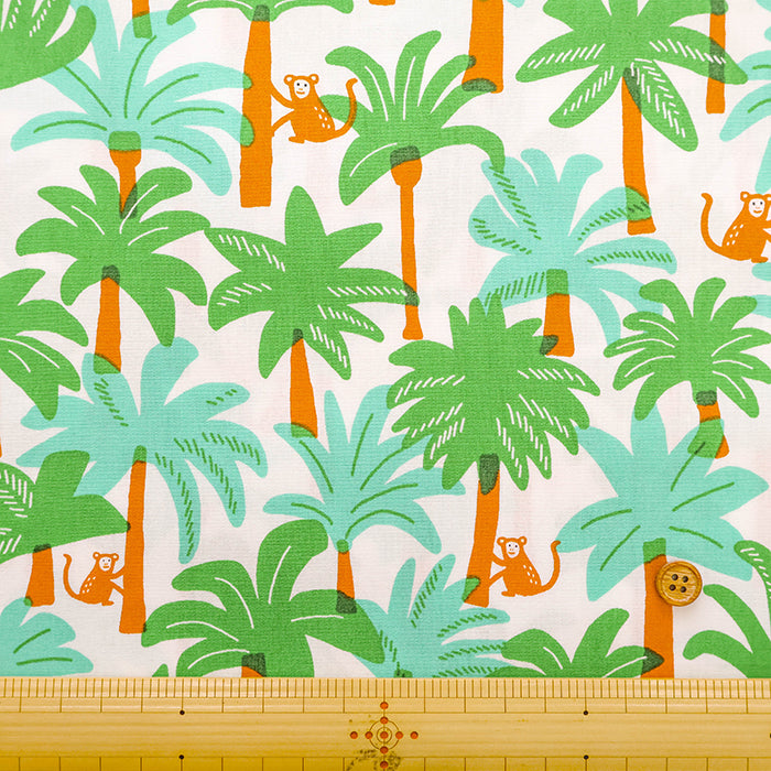 Cotton Broad Printed Fabric - Tropical Monkey - nomura tailor