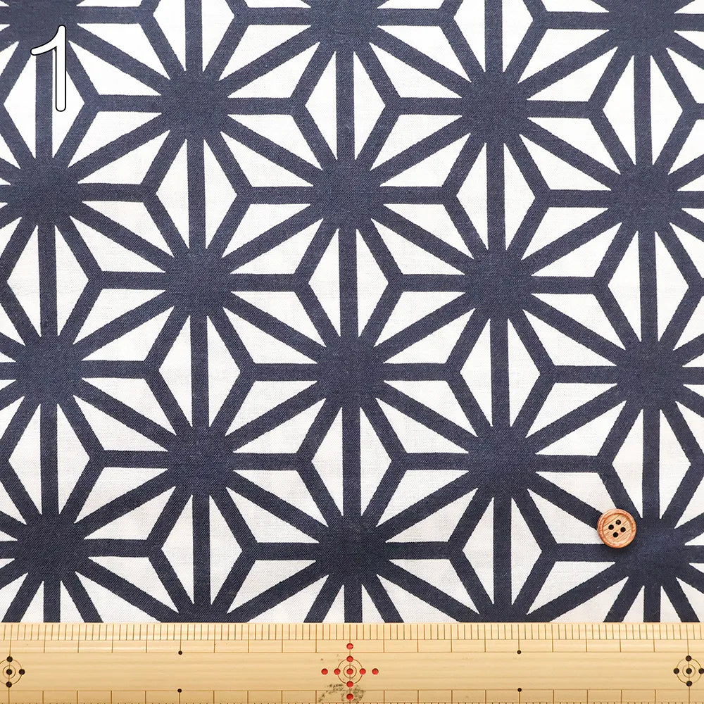 Cotton Sharting Printed Fabric - Hemp Leaf Pattern - nomura tailor