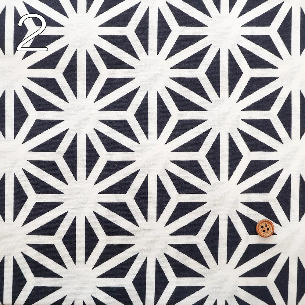 Cotton Sharting Printed Fabric - Hemp Leaf Pattern - nomura tailor