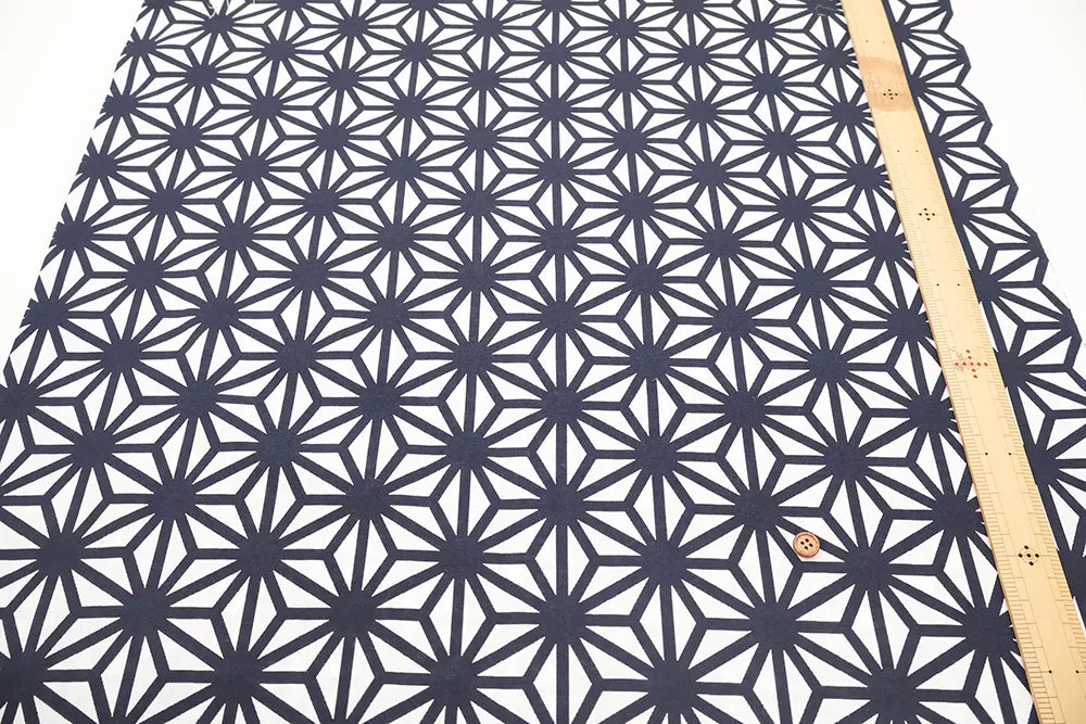 Cotton Sharting Printed Fabric - Hemp Leaf Pattern - nomura tailor