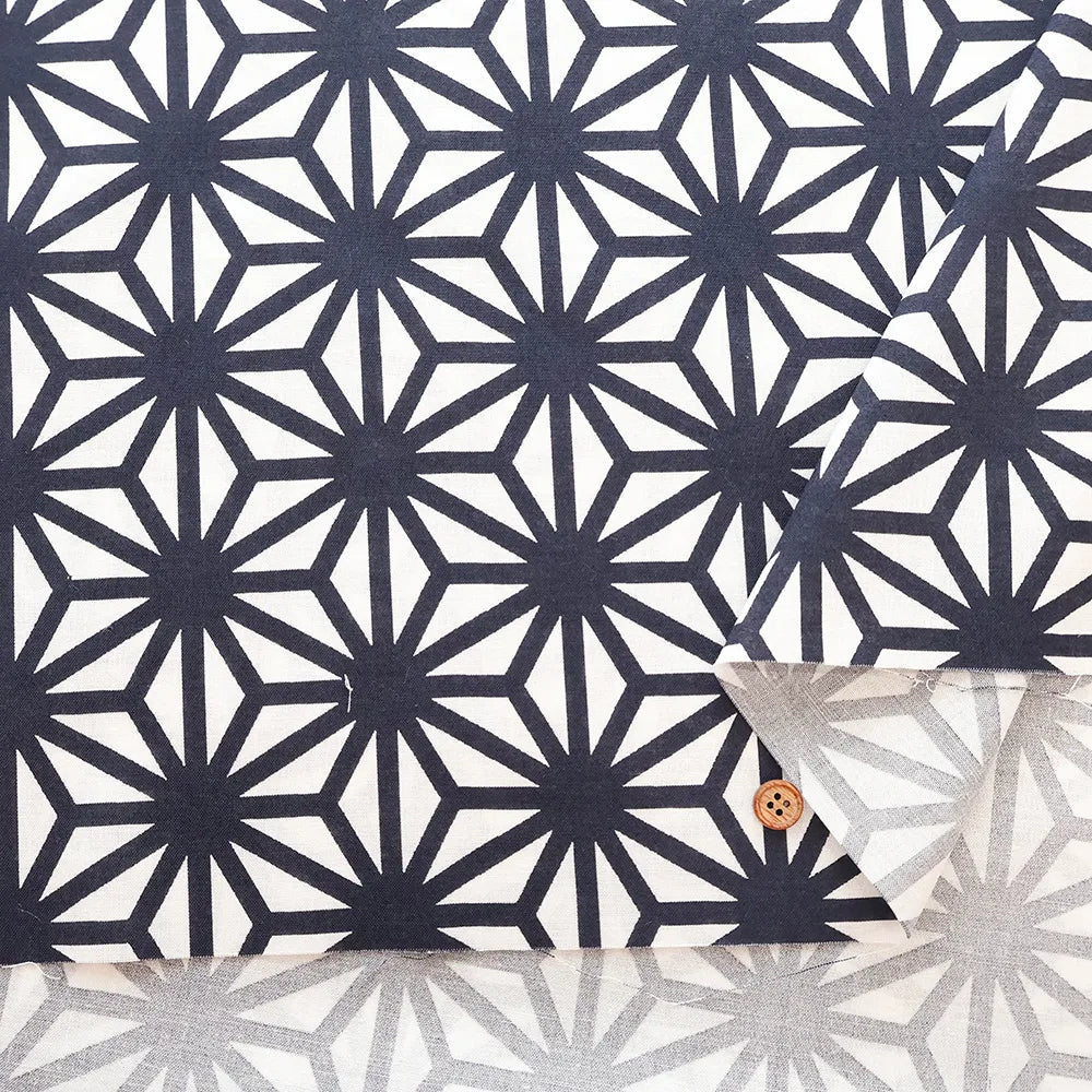 Cotton Sharting Printed Fabric - Hemp Leaf Pattern - nomura tailor