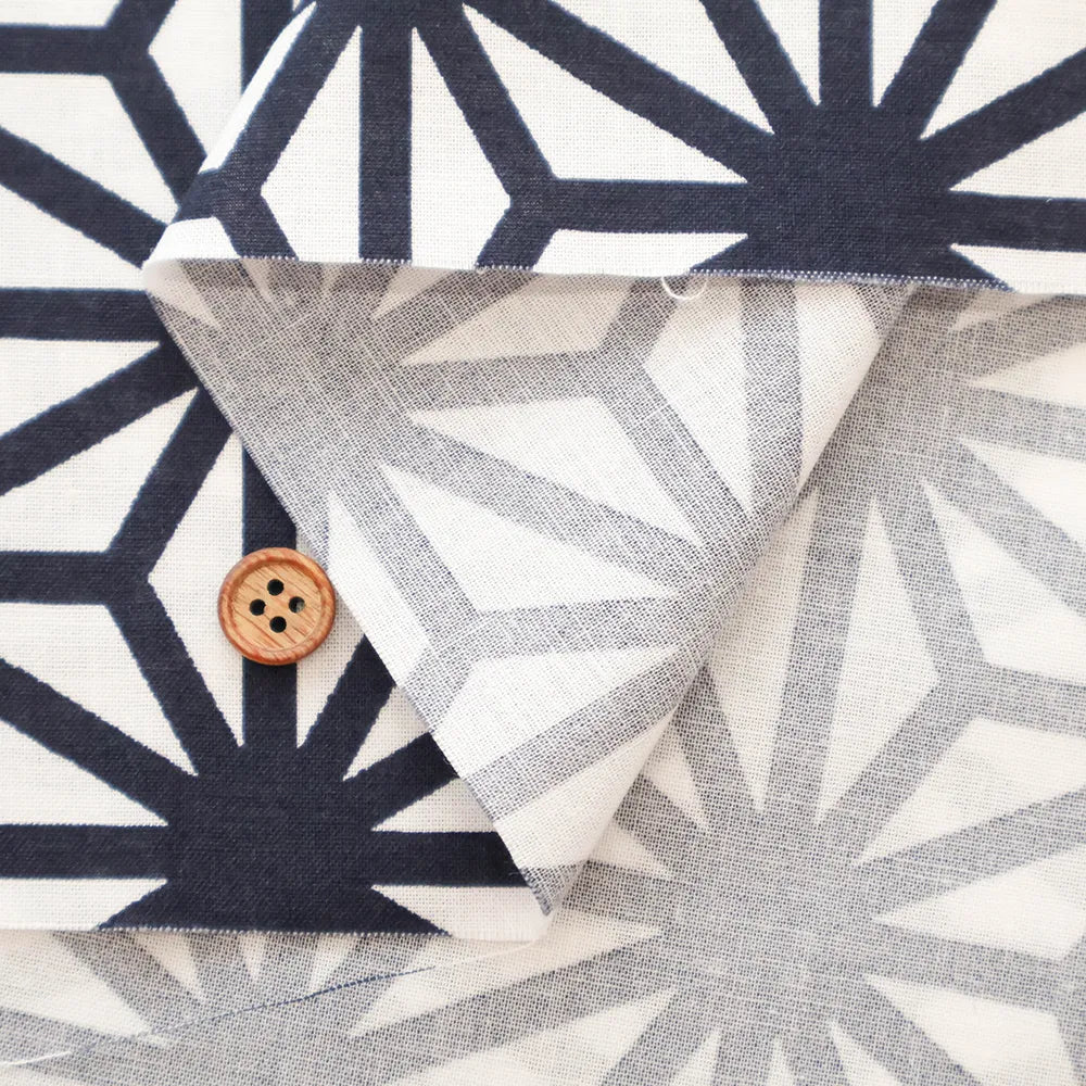 Cotton Sharting Printed Fabric - Hemp Leaf Pattern - nomura tailor