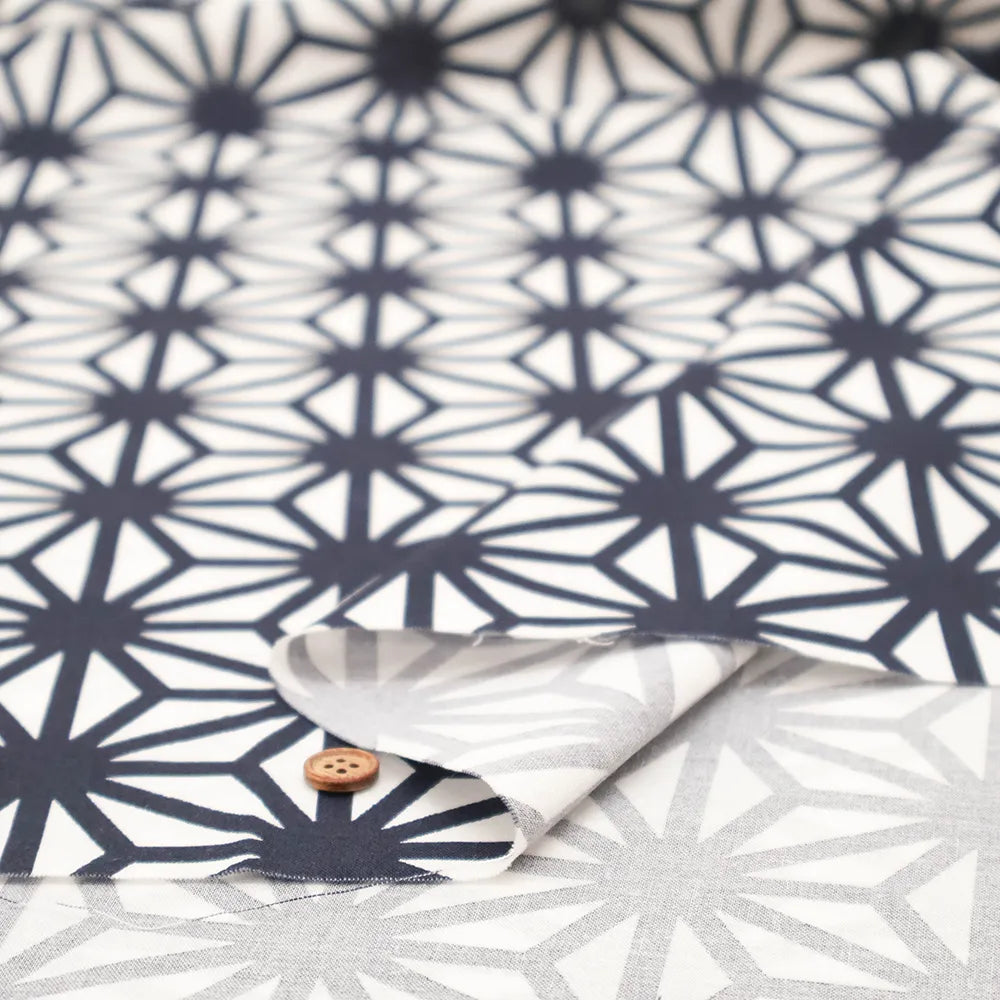 Cotton Sharting Printed Fabric - Hemp Leaf Pattern - nomura tailor